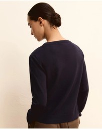 Emme - Navy Viscose Knit Jumper