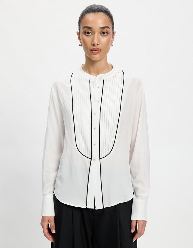 Lindsay Nicholas New York - Tuxedo Blouse
