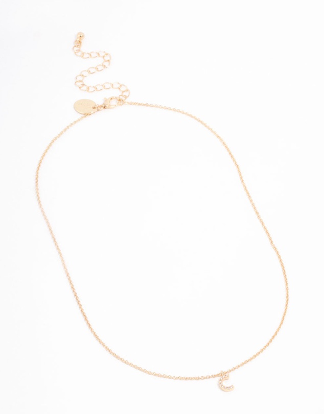Lovisa - Gold Plated Cubic Zirconia Letter C Necklace