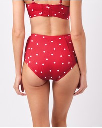 UNE PIECE - Textured Never Say Never High-Waisted Bikini Bottom