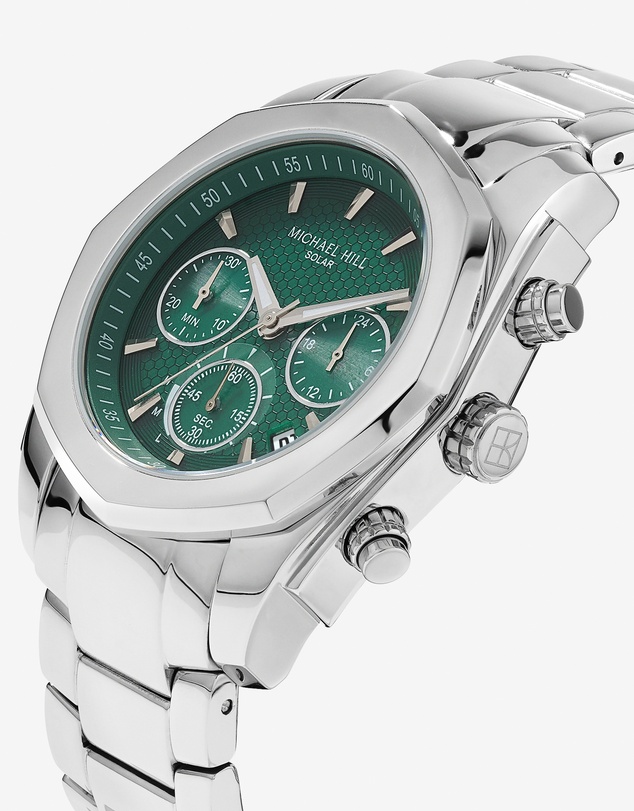 Michael Hill - Men's Solar Chronograph Watch in Stainless Steel