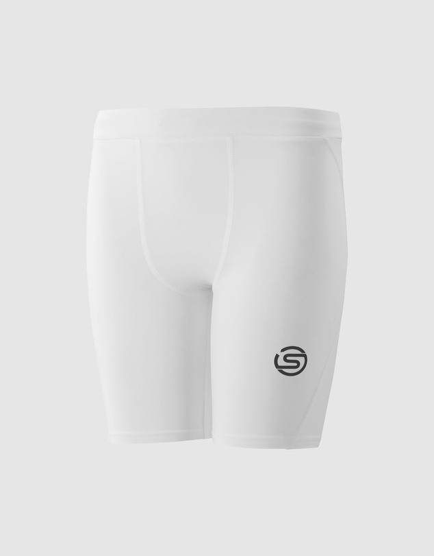 SKINS - Youth Compression Half Tight - White