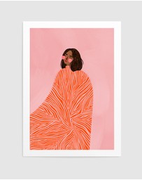 Olive et Oriel - The Woman With The Orange Stripes by Bea Muller Art Print