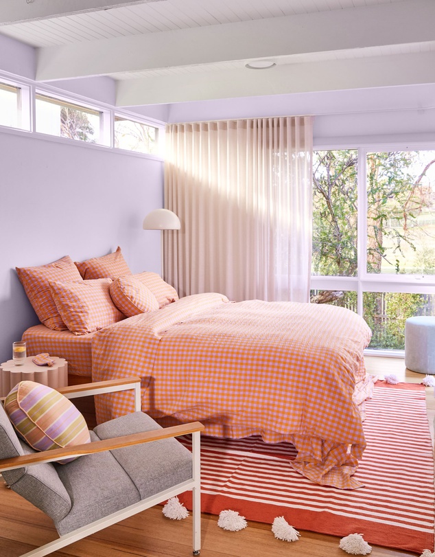 Mosey Me - Kumquat Bloom Seersucker Quilt Cover