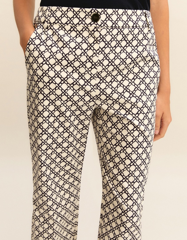 Emme - Cream Printed Trousers