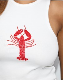 Dazie - Lobster Beaded Racer Tank