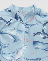 Purebaby - Printed Long Sleeve Sunsuit Swim -Kids-Babies