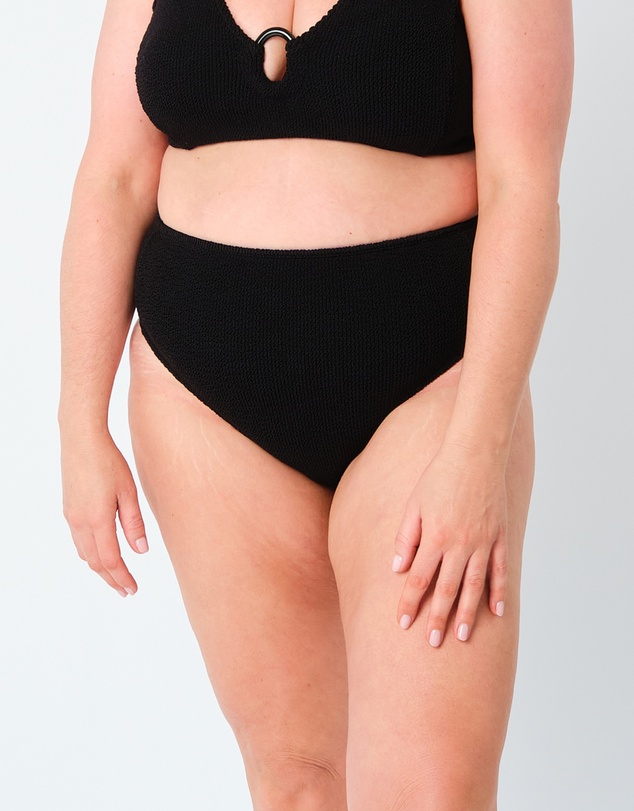UNE PIECE - High-Waisted Crinkle Cut Bikini Bottoms