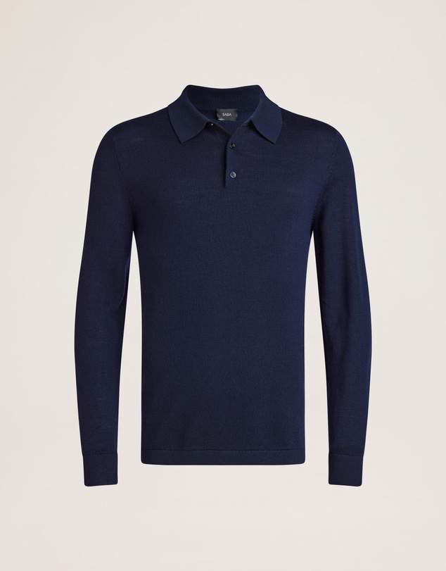 SABA - Franklin Merino Wool Long Sleeve Polo