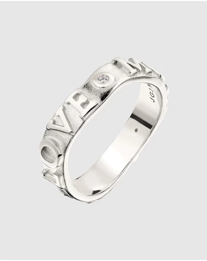Elli Jewelry - More Self Love Ring with Zirconia in 925 Sterling Silver