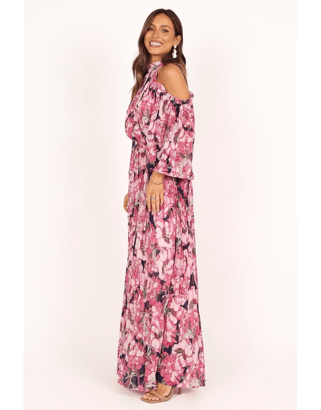 Petal & Pup - Hilary Pleated Maxi Dress - Pink Floral
