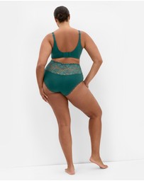 City Chic - Plus size Smooth & Chic Cotton T-Shirt Bra - deep teal