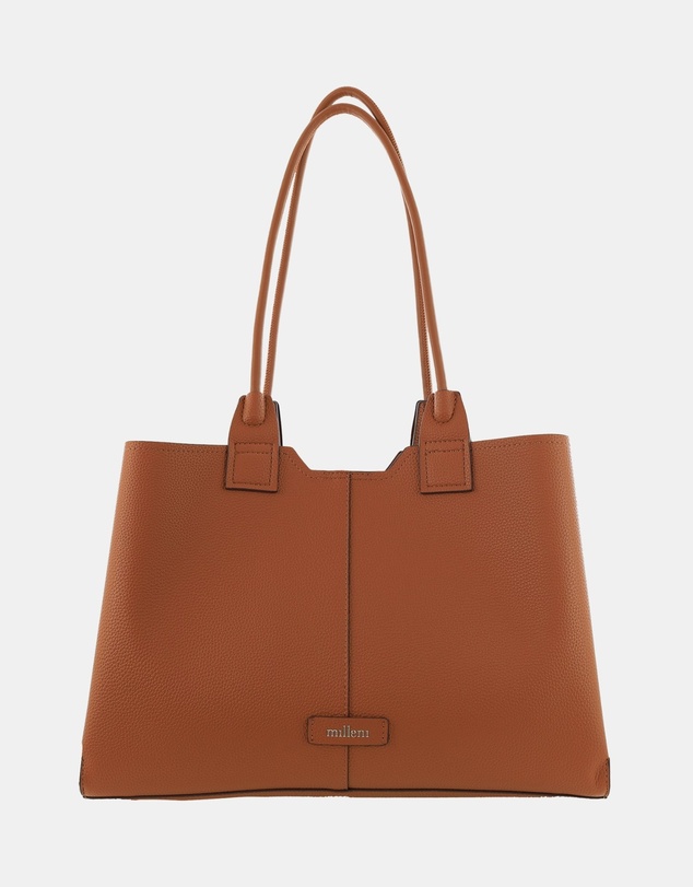 Milleni - Milleni Vegan Leather Tote Bag in Tan