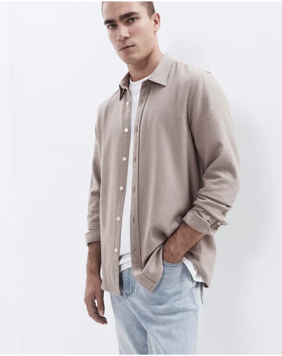 UNISON - Brushed Cotton L/S Regular Fit Shirt