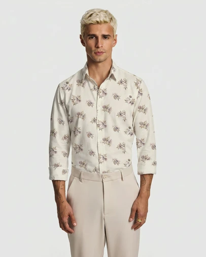 yd. - Lucio Slim Floral Shirt