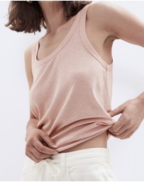 UNISON - Linen Blend Scoop Neck Tank