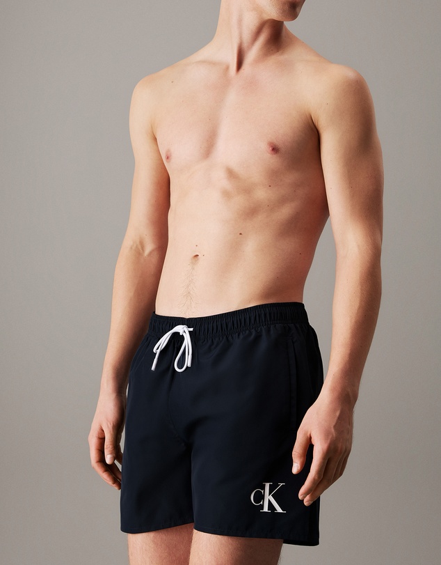 Calvin Klein - CK Monogram Medium Drawstring Swim Shorts