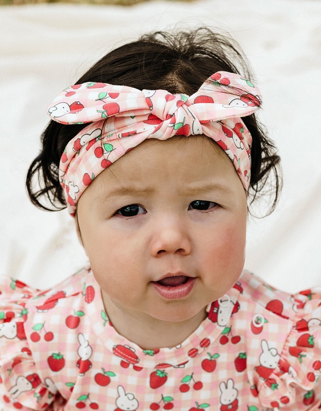 Kynd Baby - Miffy Headband in Berry Check