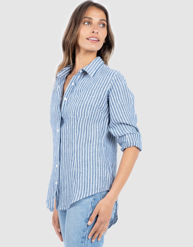 CAMIXA - Rina Striped Linen Shirt
