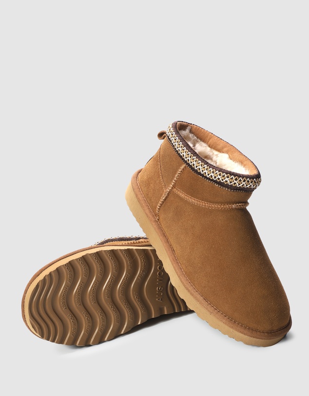AusWooli Ugg Boots - Altona Sheepskin Wool Ankle Braid Boots