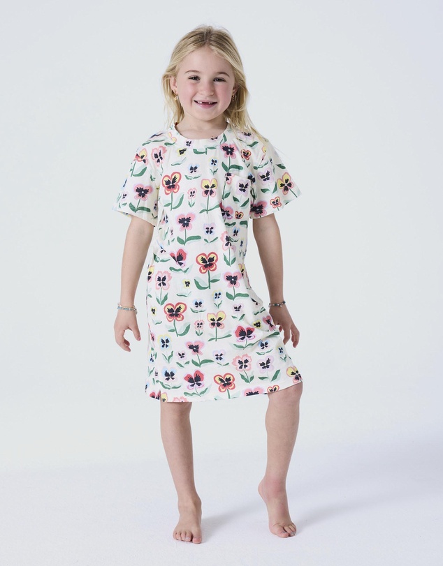 Kip&Co - Pretty Pansy Kids Organic Cotton Short Sleeve Nightie - Kids