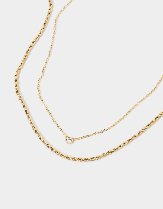 Forcast - Kingsly 16k Gold Plated 2pc Set Necklace