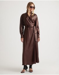 Decjuba - Bree Satin Wrap Maxi Dress
