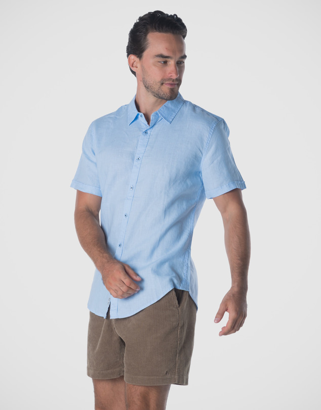 Coast Clothing - Short Sleeve Linen Shirt - Summer Blue