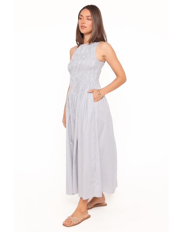 Petal & Pup - Tony Maxi Dress - Brown/Blue Stripe