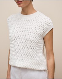 Trenery - Cotton Knit Sleeveless Tunic in White