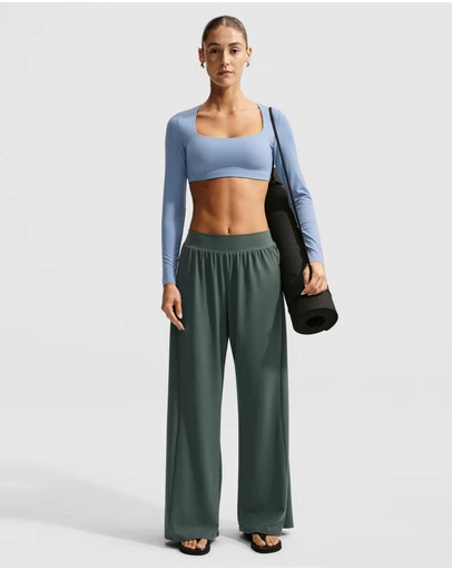 Nike - Zenvy Mid-Rise Wide-Leg Pants