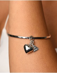 Von Treskow - Flat Edged Bangle With Puffy Heart