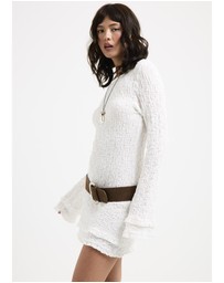 Subtitled - Kerala Frilled Knit Long Safe Mini Dress