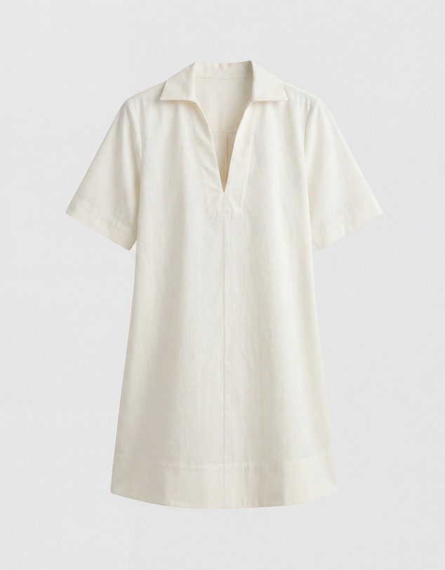 BONDI BORN - Kyoto Short Sleeve Mini Dress - Natural