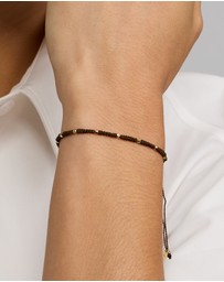 Michael Hill - Brown Cord Bead Bracelet in 10kt Yellow Gold