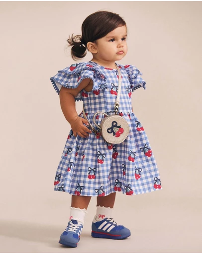 Huxbaby - Cherry Gingham Frill Dress - Babies-Kids