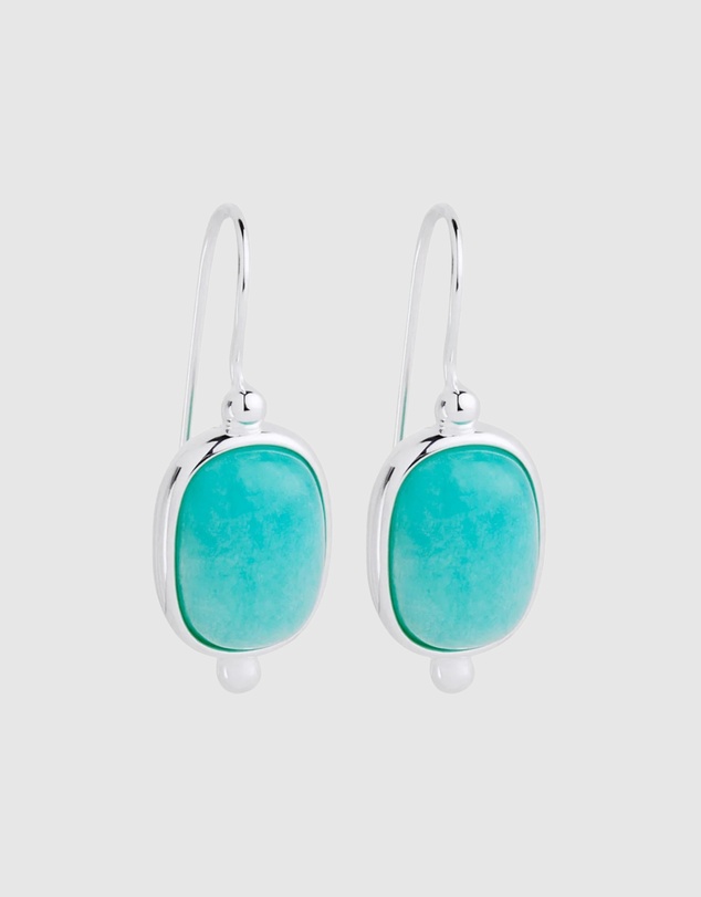 Najo - Fleur Silver Amazonite Earrings