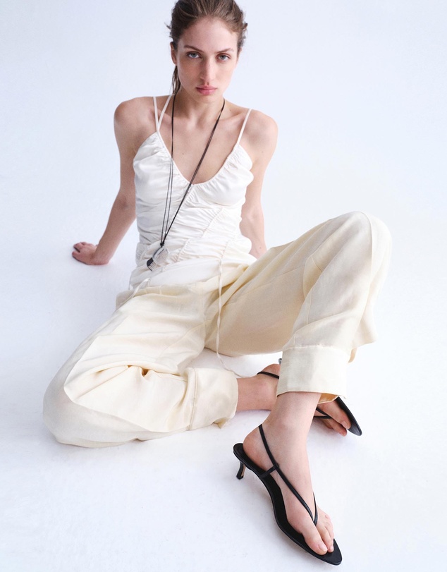 M.N.G - Heeled Leather Sandals with Straps