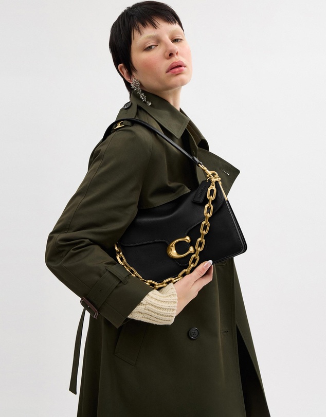 Coach - Smooth Leather Chain Tabby Shoulder Bag With Chain