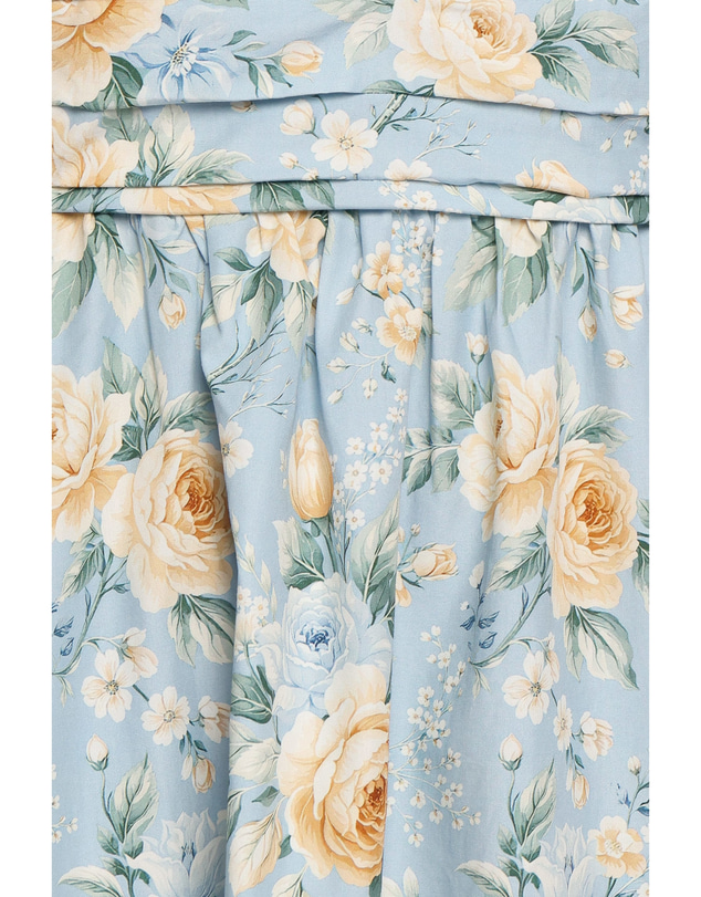 Petal & Pup - Ivara Strapless Maxi Dress - Blue Vintage Floral
