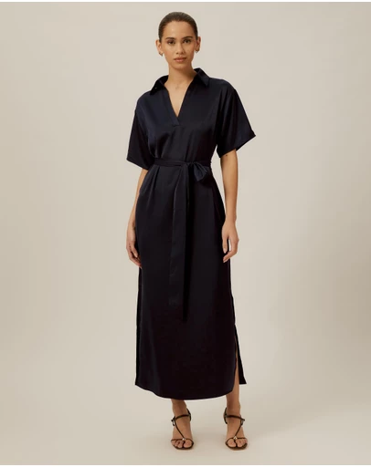 Tussah - Deep V Loose Dress