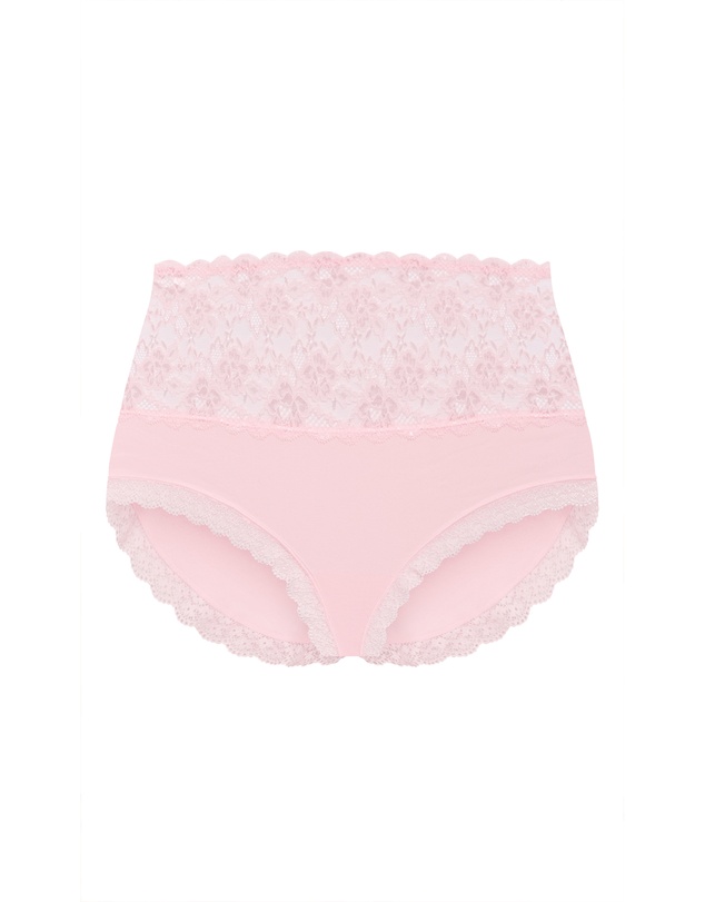 City Chic - Plus size Iris 3 Pack Cotton Hi Brief - pink icing purple iris black