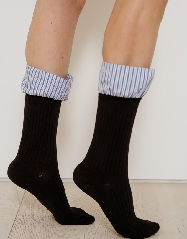 High Heel Jungle - Lauren Pinstripe Cuff Socks