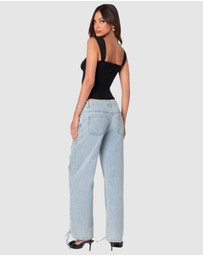 EDIKTED - Laced Up Low Rise Jeans