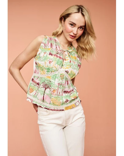 NEXT - Broderie Sleeveless Tie Top