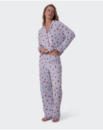 Bras N Things - Strawberry Patch Long Pant - Light Blue