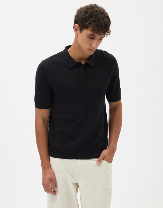 AERE - Organic Cotton Textured Polo