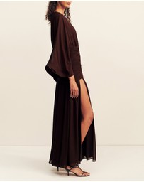 Shona Joy - Amina Balloon Sleeve Plunged Maxi Dress