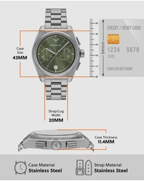 Emporio Armani - Silver Tone Chronograph Watch