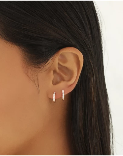 The Silver Collective - Jet Earrings Rose Gold
